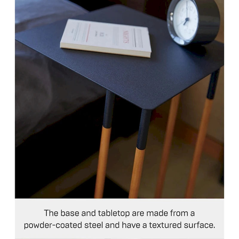 C-Shape Steel Side Table, Holds 11 lbs - L 13.78 x W 13.78 x H 21.65 inches