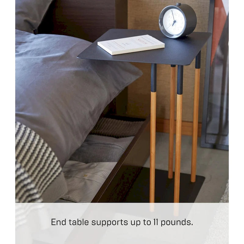 C-Shape Steel Side Table, Holds 11 lbs - L 13.78 x W 13.78 x H 21.65 inches