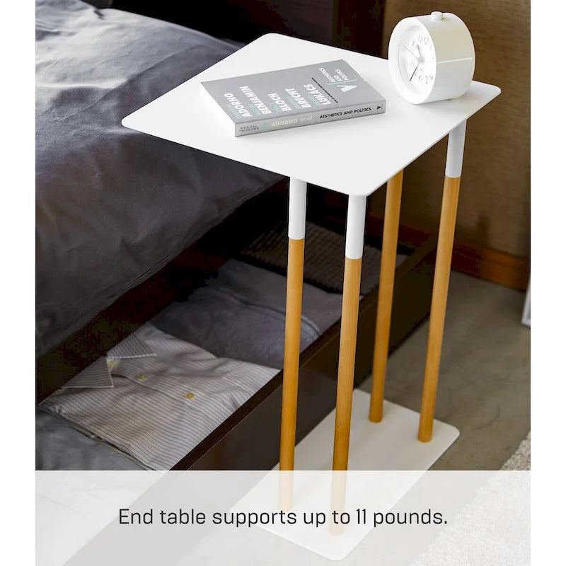 C-Shape Steel Side Table, Holds 11 lbs - L 13.78 x W 13.78 x H 21.65 inches