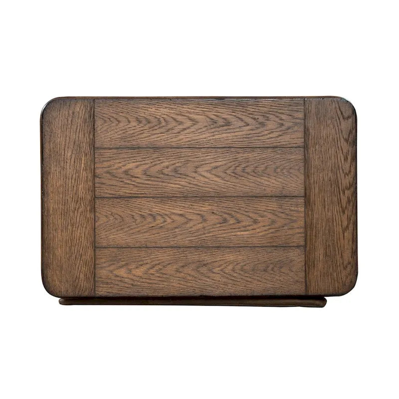 Brown Chairside Table with Oak Wood