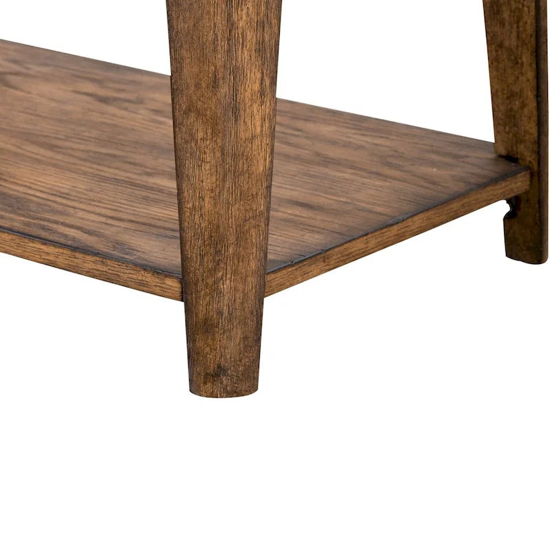 Brown Chairside Table with Oak Wood