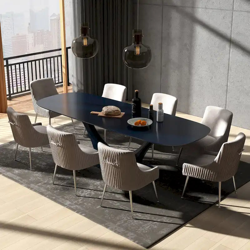 Modern Glam Velvet Dining Chair Set of 8 for Dining Room, Tufted Vanity Chair for Living Room (no table)