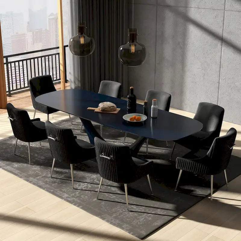 Modern Glam Velvet Dining Chair Set of 8 for Dining Room, Tufted Vanity Chair for Living Room (no table)