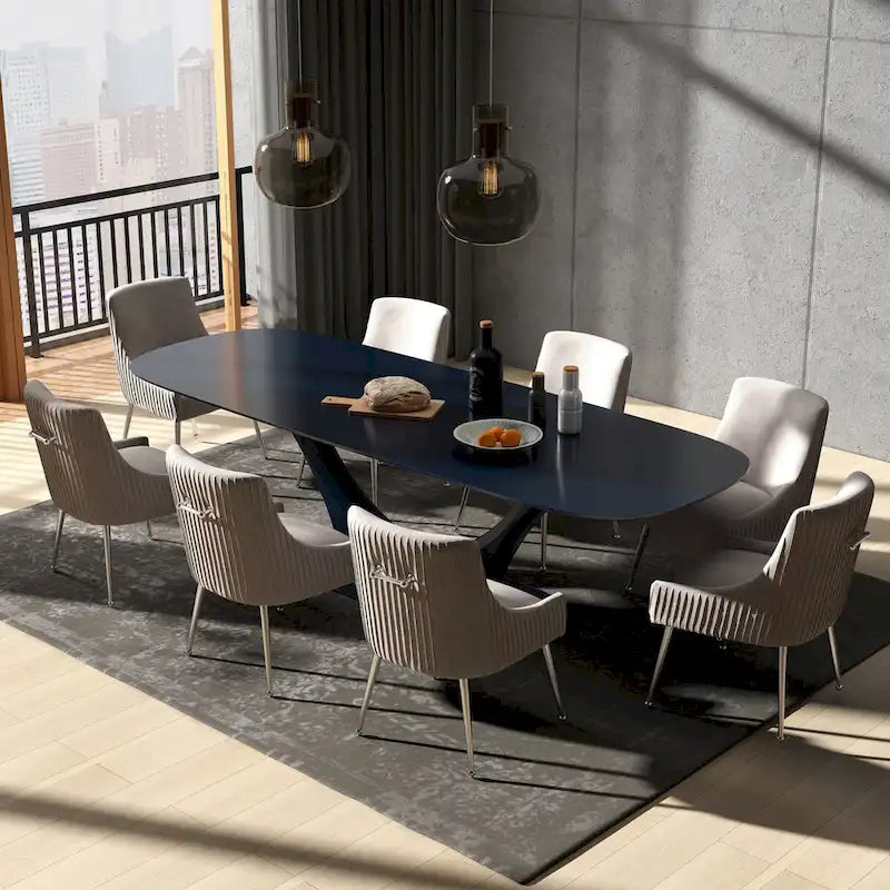 Modern Glam Velvet Dining Chair Set of 8 for Dining Room, Tufted Vanity Chair for Living Room (no table)