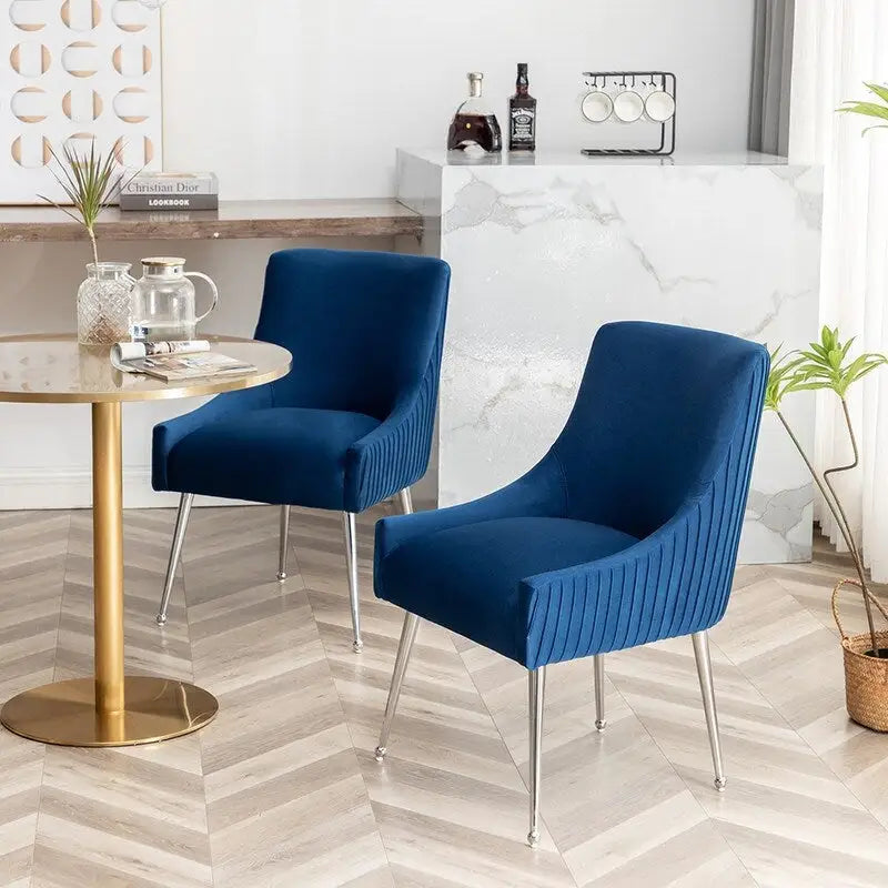 Modern Glam Velvet Dining Chair Set of 8 for Dining Room, Tufted Vanity Chair for Living Room (no table)