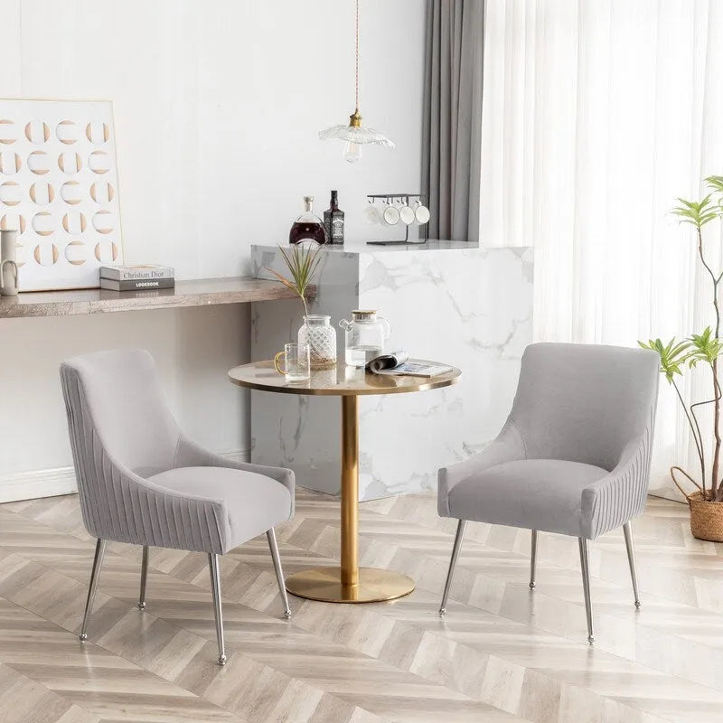 Modern Glam Velvet Dining Chair Set of 8 for Dining Room, Tufted Vanity Chair for Living Room (no table)