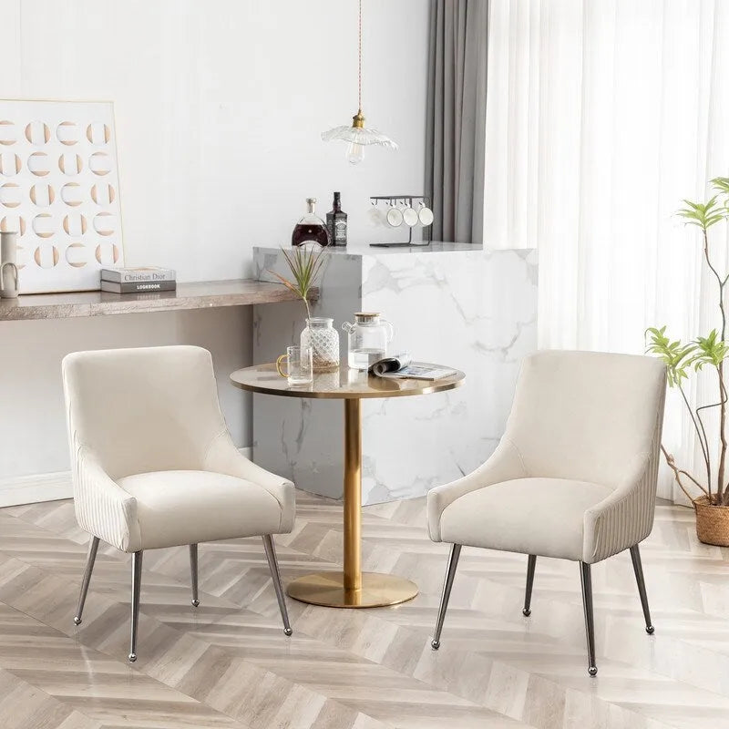 Modern Glam Velvet Dining Chair Set of 8 for Dining Room, Tufted Vanity Chair for Living Room (no table)