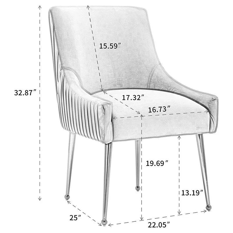 Modern Glam Velvet Dining Chair Set of 8 for Dining Room, Tufted Vanity Chair for Living Room (no table)