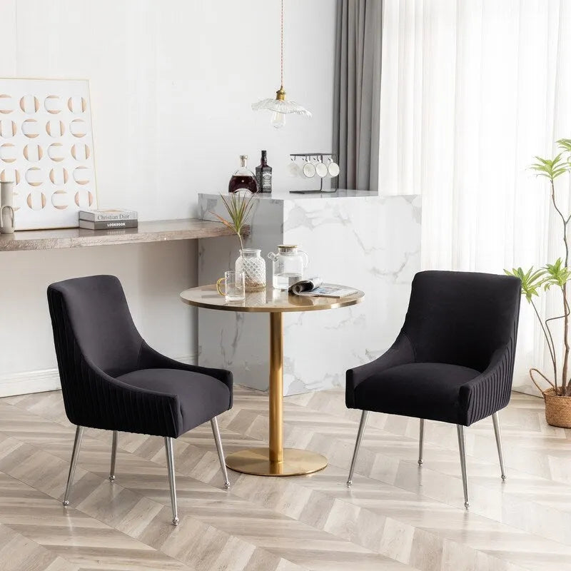 Modern Glam Velvet Dining Chair Set of 8 for Dining Room, Tufted Vanity Chair for Living Room (no table)