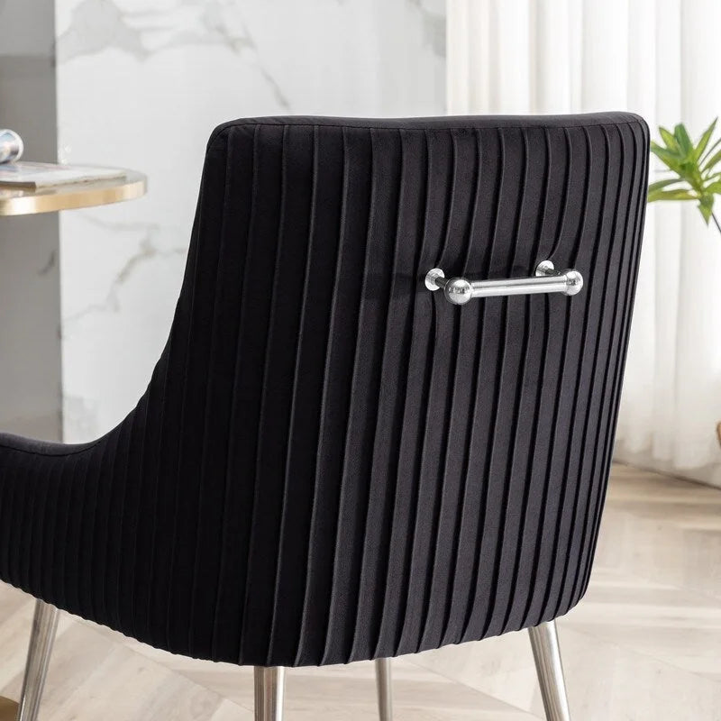 Modern Glam Velvet Dining Chair Set of 8 for Dining Room, Tufted Vanity Chair for Living Room (no table)