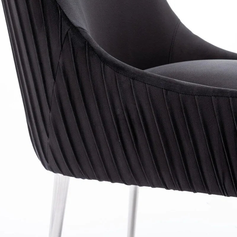 Modern Glam Velvet Dining Chair Set of 8 for Dining Room, Tufted Vanity Chair for Living Room (no table)