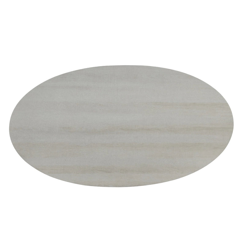 Table basse contemporaine ovale en bois avec étagère