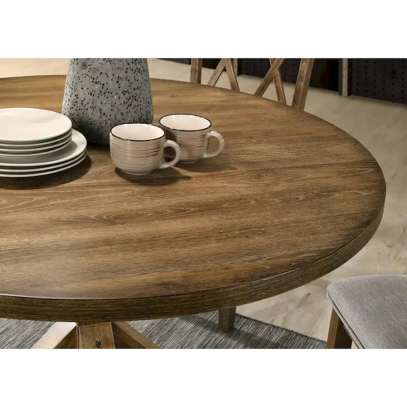 Cross-Buck Base Dining Table for Kitchen,Dining Room,Brown